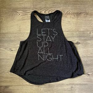 Let’s Stay Up All Night Racer back tank top